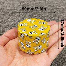 Molinillo de hierbas lindo de 2 pulgadas (50 mm) de 4 capas, manual, de metal, aleación de zinc con diseño de calavera, accesorio para fumar, herramienta de regalo - 2 pulgadas/50 mm - Ver 8