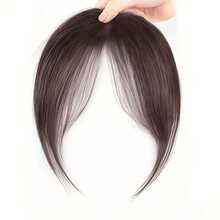 Other Hair Accessories: 1 Piece Elegant Straight Synthetic Fiber Bangs Wig - Heat Resistant Adjustable Net Cap, Natural Daily Style Smooth Straight Hair - màu đen - Xem 7