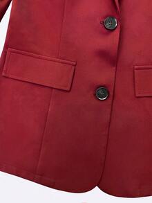 Blazer elegante de un solo botón para uso diario de mujer - Rojo - Ver 6