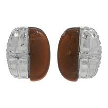 Mydear 1 Pair Elegant Vintage Geometric Alloy & Resin Stud Earrings, Suitable For Women's Daily Wear