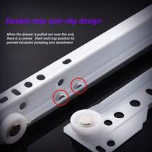 家具五金抽屉滑轨套件，抽屉轨道五金件，自闭设计，适用于大多数底部/侧面安装抽屉，抽屉滑轨，梳妆台抽屉滑轨支架滚轮导轨，家具滑动柜导轨