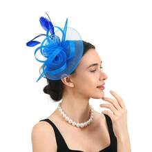 Fascinators For Women Tea Party Headband Hats Cocktail Flower Mesh Feathers Headwear Hair Clip For Wedding, Derby Hat