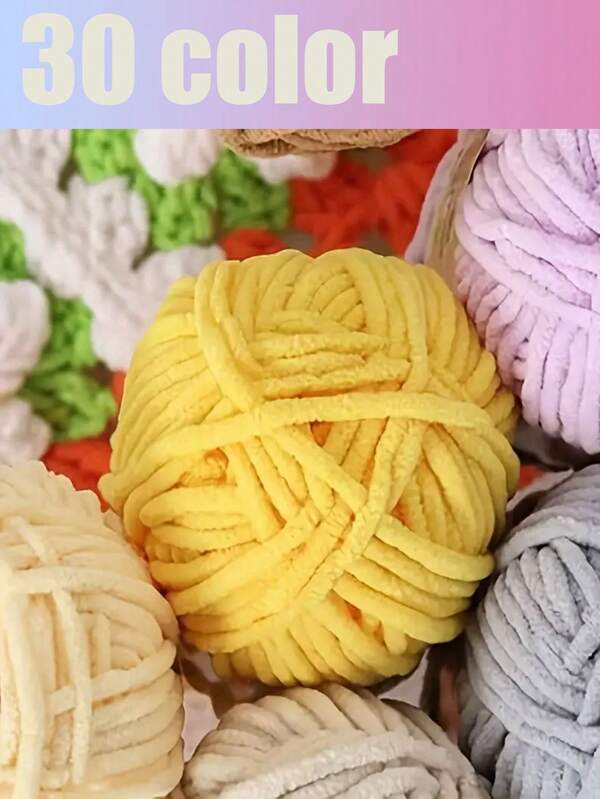 50g/60m Soft & Comfortable Chenille Yarn, Suitable For DIY Knitting And Crocheting - Multiple Colors Available - For Scarves, Shoes, Dolls