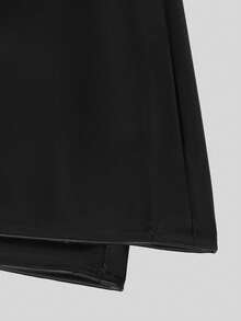 Fustă mini bodycon din piele PU pentru femei, stil retro american, sexy, negru solid, pentru toate anotimpurile, fustă de petrecere și festival