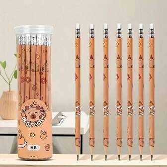 10/8/4/2/1 Wooden Pencils With Capybara Pattern Are Essential For Illustrators Who Manage Accounts. They Are Perfect For Office Scenes, Art Activities And Accounting Tasks, And Also Make Great Everyday Gifts, School Supplies, Back To School
