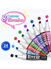 MAGMALIFE Marcadores para Pizarrón Blanco Set de 24 Piezas, 8 Colores a Elegir, Tinta de Secado Rápido, Borrado Fácil, Sin Olor Fuerte, Plumones para Escuela Oficina Casa y Presentaciones - 1 - Ver 2