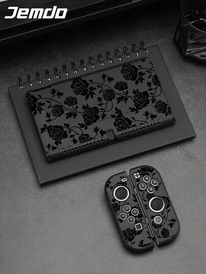 1pc Black Rose Pattern Protective Case For Nintendo Switch2(2025)/Switch OLED/Switch NS, Accessories For Switch Lite, Scratch-Resistant Cover, Best Gift For Switch Gamers