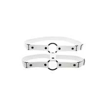 2pcs Adjustable Faux Leather Leg Garter Belt, 2 Rows Elastic Punk Thigh Garter Women Parties - White - View 4