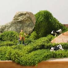 1pc Realistic Moss Grass Carpet, Artificial Turf Fabric, All-Season Synthetic Moss Mat, Bionic Landscaping Mat, Fake Moss Lawn Carpet, Artificial Moss Grass Carpet, Non-Shedding Landscaping Mat - Forest Green - View 2