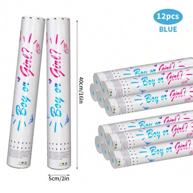 Confetti Popper For Parties - Blue Gender Reveal Confetti To Announce Reveal Parties, Perfect For Celebration Surprises & Photo Moments - 藍色 - 查看 7