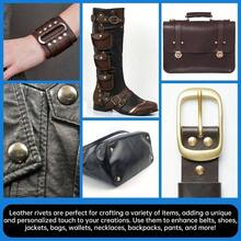 Sets Leather Rivets 8x10mm Double Cap Rivets Snaps Metal Studs Fasteners With 3pcs Setting Tools Leather Repair Decoration, Bronze - Gold Tone + 8x10mm - View 7