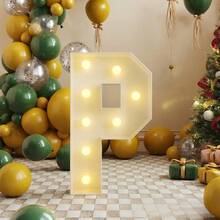 28.74 英寸 LED 发光字母 A-Z - 易于组装，电池供电，是生日、求婚、婚礼、活动的理想之选 - 暖光