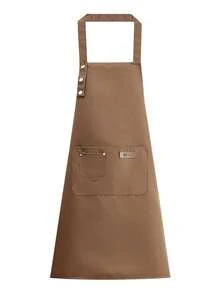 1 pieza Delantal de tela con diseño de peinado de salón con tirantes ajustables y bolsillos dobles, uniforme de trabajo para chef, restaurante de barbacoa, bar, cafetería, salón de uñas - Multicolor - Ver 13