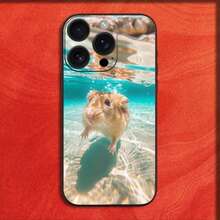 Handyhülle für iPhone 16,15,14,13,12,11,Pro,XS,Max,XR,Plus,E,Mini Schwarz Süß Lustig Hamster Maus Stoßfeste Hülle