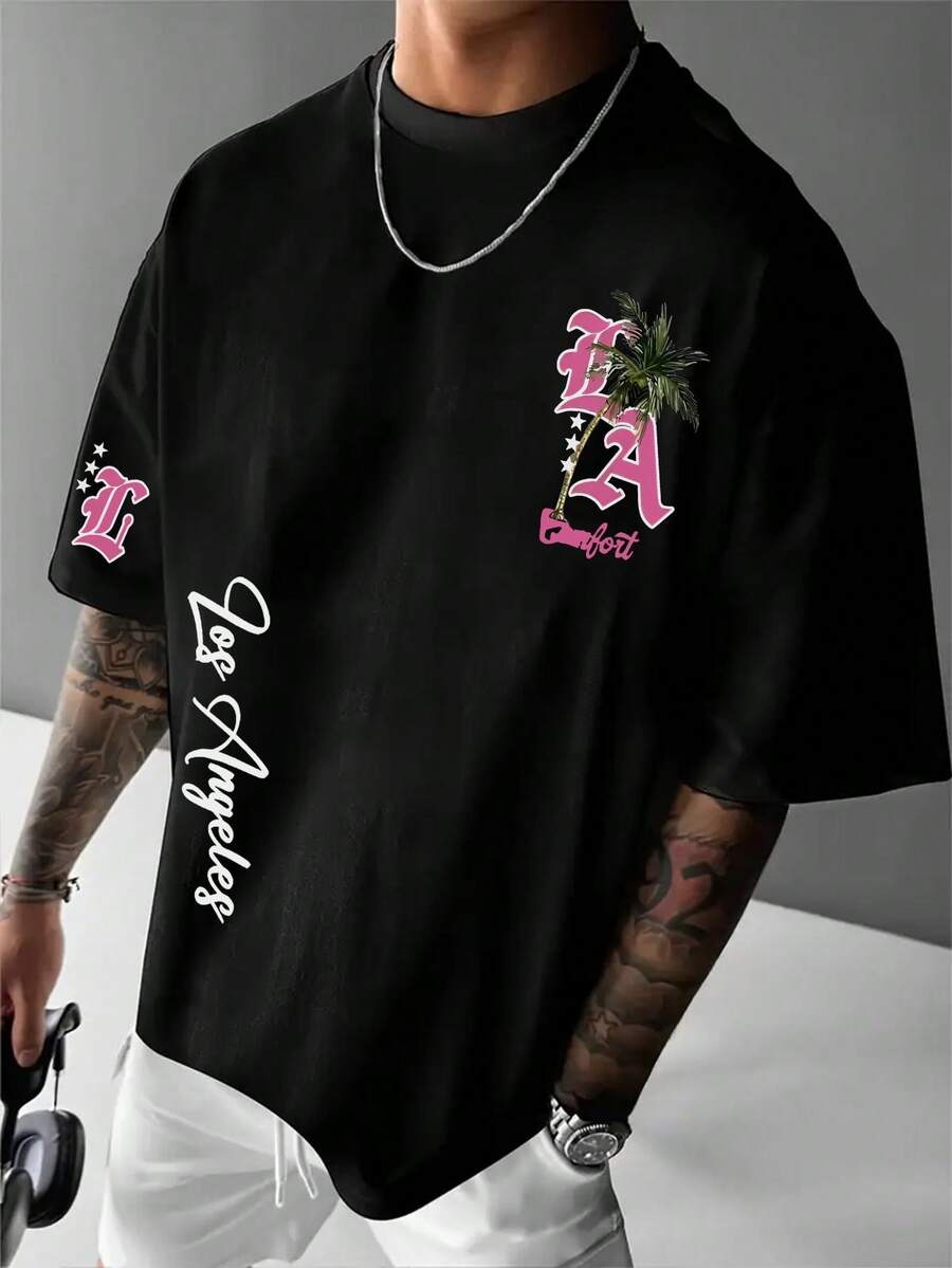 Krometka 男士休闲百搭简约印花元素短袖T恤