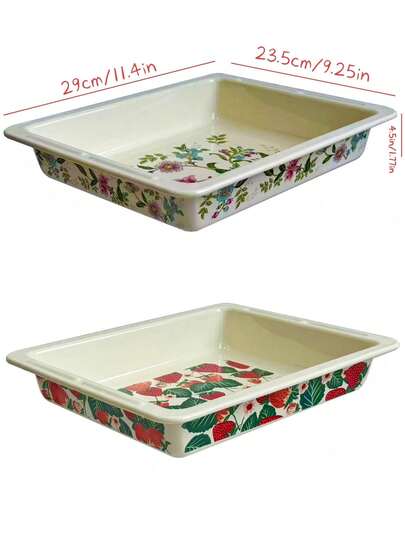 1 pieza Bandeja rectangular para alimentos - Bandeja para hornear y plato de cena, esencial para la cocina, ideal para reuniones familiares, arroz a mano, pavo, pescado a la parrilla, regalo perfecto para familiares y ancianos, elegante estilo retro