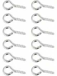 200pcs ojo pines tornillos ojetes ganchos roscados bails hallazgos para arcilla, resina, grano, fabricación de joyas de plástico(Silver) - Plateado - Ver 6