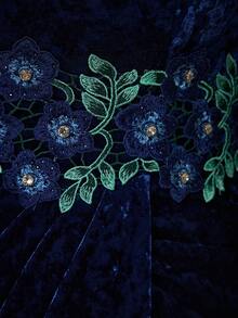 Vestido de bola elegante, modesto y de talla grande con cuello en V, con cordones, volantes, diseño de transferencia, abertura alta y dobladillo de sirena, para fiesta de graduación, boda, fiesta y vestido de invitada de boda