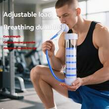 1 peça de treinador abdominal, haltere ajustável de 5 níveis de resistência à respiração, dispositivo portátil de auxílio à aptidão física para treinamento abrangente em casa, exercícios abdominais, oblíquos, músculos do assoalho pélvico e capacidade pulmonar, melhora a respiração abdominal e a resistência ao exercício