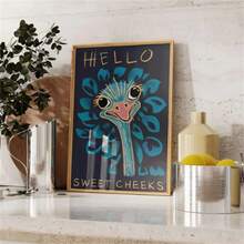 1 件 Hello Sweet Cheeks 鸵鸟海报，有趣的动物印花，动物礼物，动物艺术，名言海报，滑稽搞笑海报，动物礼物，装饰画海报，卧室客厅厨房走廊的理想礼物，墙壁艺术，墙壁装饰，房间装饰，无框 - 彩色 - 查看 8