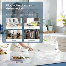 LSXD Deshumidificador Silencioso 1000 ml, Bajo Consumo de Energía, Portátil para Humedad y Molde en Hogar, Dormitorio, Baño, Closet y Oficina - blanco - Ver 6