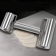 Stainless Steel Double-Roller Dough Rolling Pin – Professional Pastry & Pizza Maker Tool With Non-Slip Handles (6"/10" Dual-Size, Dishwasher ) - Silver(1pc) - View 4