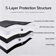 Ski Gloves, Winter Waterproof Snowboard Gloves, Non-Slip Warm Gloves, Outdoor Cycling Warm And Cold-Proof Fleece Gloves, Suitable Skiing, Hiking, Cycling, Unisex - 黑色 - 查看 5