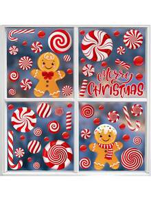 1 pieza Conjunto de caramelos navideños Pegatina decorativa para ventana Adecuado para decoración de ventana, decoración de habitación, decoración de dormitorio Regalo divertido para cumpleaños, graduación Decoración navideña Decoración navideña Decoración navideña Decoración del hogar