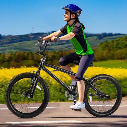 BMX Bike, 20-Inch Wheel Freestyle Bike, BMX Race Bike With 360° Rotor And 4 Pegs, Beginner-Level BMX To Advanced Riders, BMX Bicycles For Teen Adult Men Women, Durable Hi-Ten Steel Frame