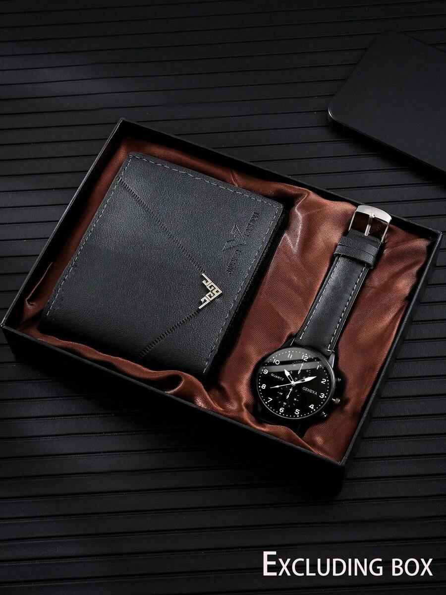 2pcs/Set Men's Fashion Watch And Wallet Combo, Suitable For Men, Perfect Holiday Gift