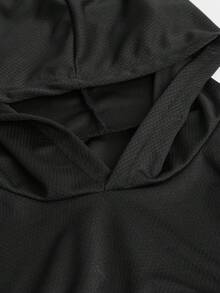 Women's Hooded T-Shirt, Breathable & Comfortable, Suitable For Gym, Running, Yoga, Training, Travel And Daily Wear, Multi-Scenario Sporty Style To Showcase Healthy Vitality And Confidence - Black - View 9