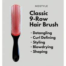 Hair Brush Curly, Thick, Wavy And Coily Hair - Curl Defining, Detangling, Styling, Blowdrying, Shaping - 9 Row Detangler Brush Women And Men - Dry Or Wet Black Small 1pc,Hair Tools,Hair Items,Travel Essential,Travel,Barber,Hairstylist,Barber Accessories,Valentine's Day,Hair Supplies,Hair Stylist,Barbershop,Salon,Vacation Essentials,Hair Products,Barbershop,Valentine's Gift,Travel Essentials For Women,Hair Stylist Tools - Black Small 1pc - View 2