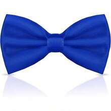 Men's Bow Ties Solid Color Pre-Tied Bow Tie Satin Formal Tuxedo Bowtie Adjustable Neck Bowtie For Men Wedding Party - Xanh đậm - Xem 1
