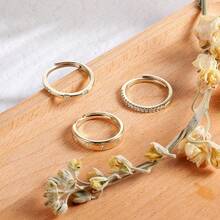 Women Single Ring - 3件組14k鍍金套裝 - 查看 5