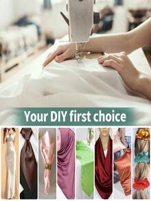 1pc Light Blue Silk-Like Smooth Satin Fabric, Suitable For Bride, Wedding, Dress, DIY, Decoration - Light Blue - View 8
