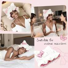 2 Choose Update Kitte Ear Christmas White Teddy Satin-Lined Bonnet - Soft Fleece & Satin Lining With Detail For Cozy Comfort & Frizz-Free Hair Care - 白色 - 查看 5