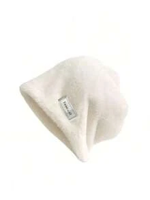 1pc 冬季保暖兔毛堆堆帽女遮脸防寒毛绒桶帽大头围脸露小毛毛防寒帽女时尚毛绒帽子羊毛宽松保暖纯色冬帽加厚户外防寒帽女帽子生日礼物情人节礼物滑雪帽骑行帽保暖 - 彩色 - 查看 8