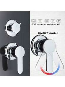 Stainless Steel Hydromassage Shower Column With LED Lighting, 5-Function Shower System, Bathtub Shower Set - 黑色 - 查看 6