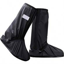 TOPONE Botas para Lluvia, Protector de Zapatos Impermeable para Hombre y Mujer, Cubrebotas con Tira Reflectante y Cremalleras, Calzado de Lluvia Nieve y Funda para Tenis, Rain Boots ReutilizableXL - Negro-XL - Ver 2