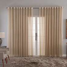 Charm Checkered Voile Living Room Curtain Decoration 4.00x2.80 - 米色 - 查看 5