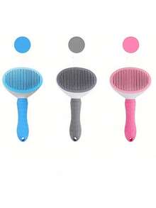 1PC Cat Grooming Brush, Self Cleaning Slicker Brushes For Dogs Cats Pet Grooming Brush Tool Gently Removes Loose Undercoat, Mats Tangled Hair Slicker Brush For Pet Massage-Self Cleaning Upgraded