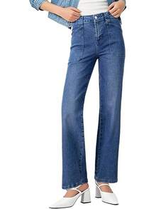 High Waisted Straight Leg Jeans Wide Leg Jeans Denim Pantshalloween - 發藍 - 查看 9