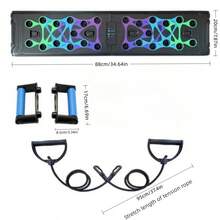 1 Set Multifunctional Push-Up Rack Training Board With Resistance Bands, Unisex Core & Chest Muscle Workout Equipment, Home Fitness Gear