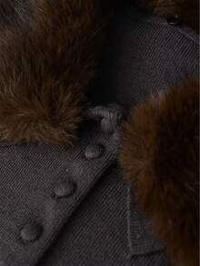 秋冬款细羊绒混纺针织有领开衫 - 深灰色 - 查看 6