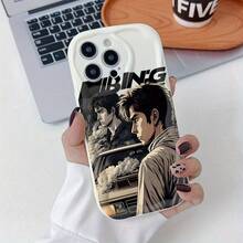 Ins Style Popular Racing Anime Retro Character Pattern Phone Case For Apple  16 16e 15 14 13 12 Mini 11 Pro Max X XR XSMAX 8 7 E Plus 3D Wave Cream Texture Soft Case Back Cover Simple Fashion - Black - View 9