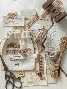 MOCARD لفة 2 متر من شريط زخرفي قابل للتمزيق بطراز عتيق، مواد حرفية DIY للألبوم الفني، هدايا المناسبات، لوازم مدرسية لألبوم الصور الشخصي - بني - مشاهدة 5