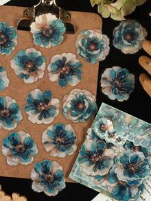 20 pezzi/confezione Adesivi colorati a tema floreale in foil, adesivi decorativi creativi e di , materiali per decorazione fai-da-te, scrapbooking e artigianato, regali per le vacanze, forniture personalizzate per scrapbooking e scuola