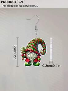 1 Pair Exquisite Red And Green Christmas Tree Hat Christmas Dwarf Acrylic Earrings For Women Christmas Earrings Fun Earring Jewelry Holiday Party Gift Christmas New Year Gift