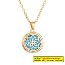 Aromatherapy Essential Oil Diffuser Necklace Tree Of Life Pattern Stainless Steel Locket Pendant Gift For Women And Girls - Gold - View 16