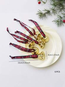 6 sinos pendurados de ferro forjado para Natal, adequados para guirlandas, presentes, casamentos, dia dos namorados, Páscoa, Halloween, decorações para festas de Ação de Graças - sem necessidade de eletricidade, decorações para festas de Natal, decorações para árvores de Natal, decorações para casa